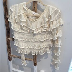 Elegant Cream Ruffle Top